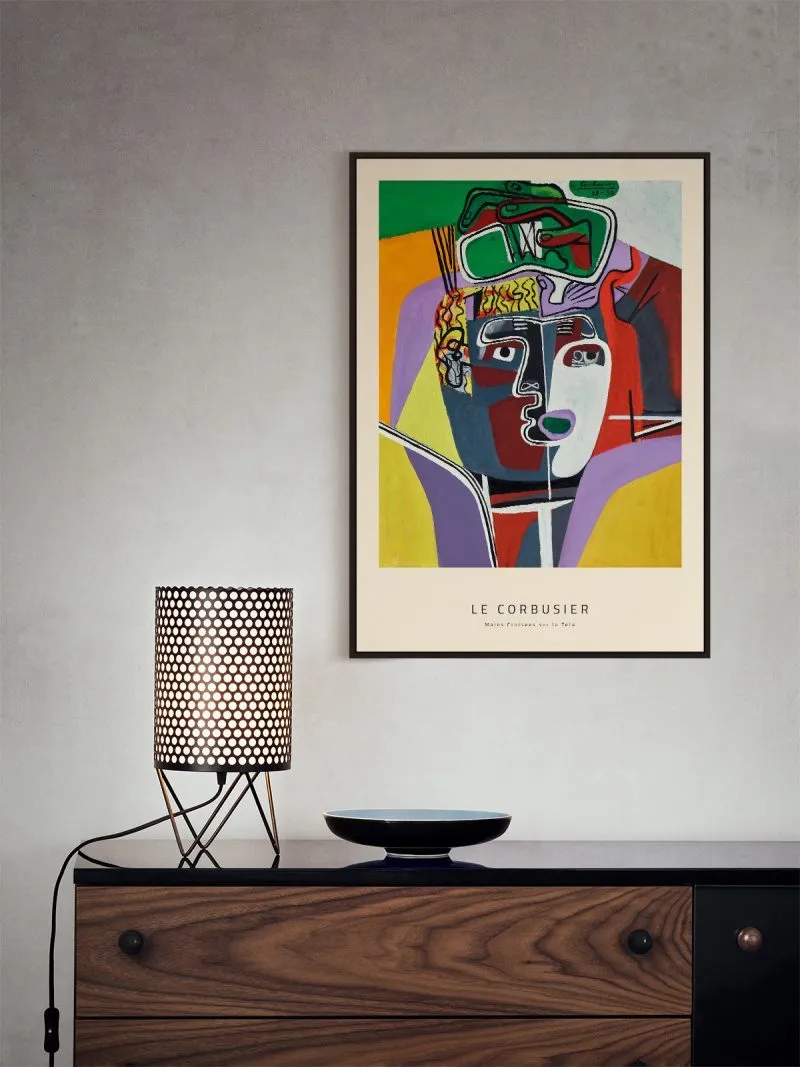 Le Corbusier Mains croisees sur la Tete Poster