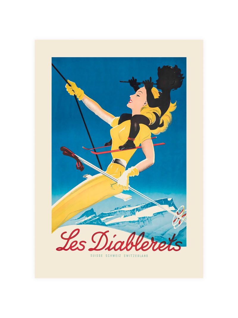 Les Diablerets Vintage Ski Poster