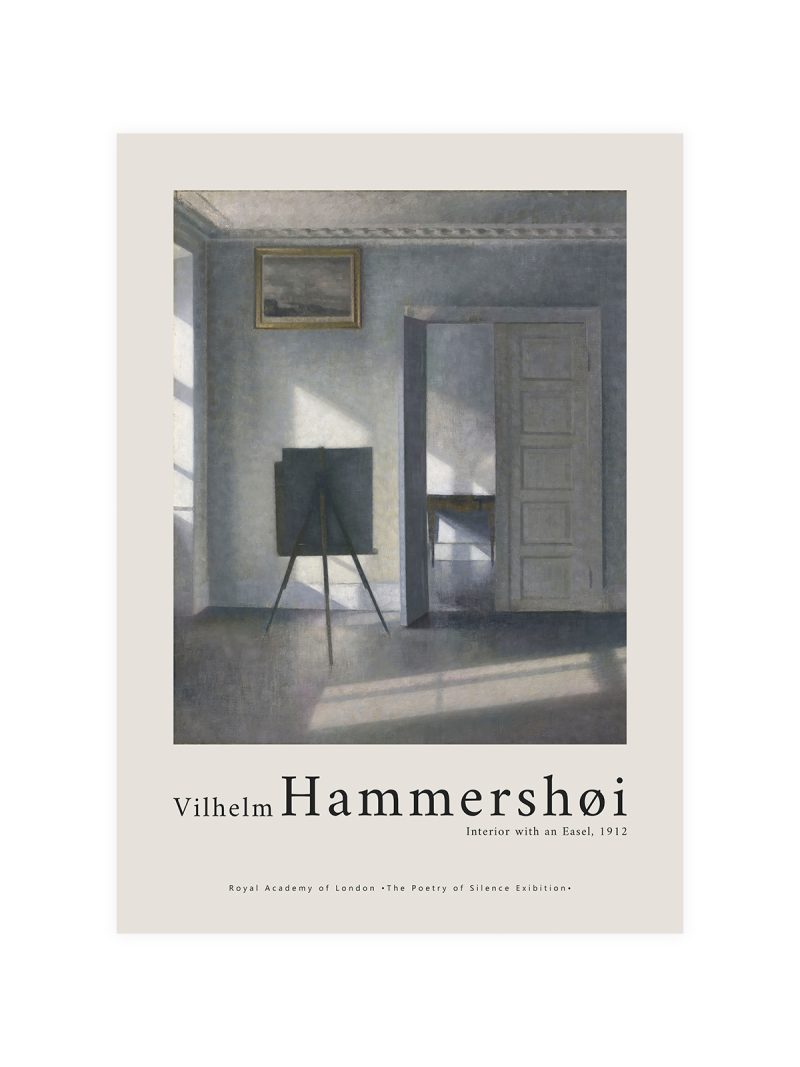 Hammershoi Interior with an Easel Poster