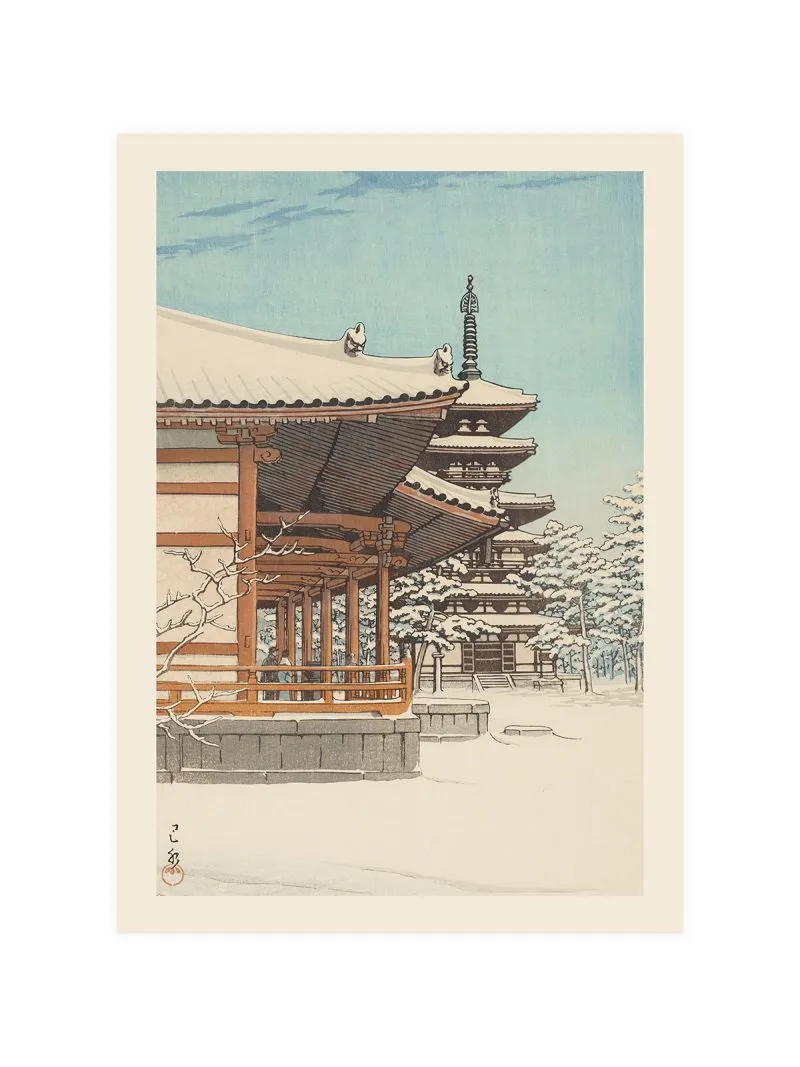 Hasui Temple Nara Poster