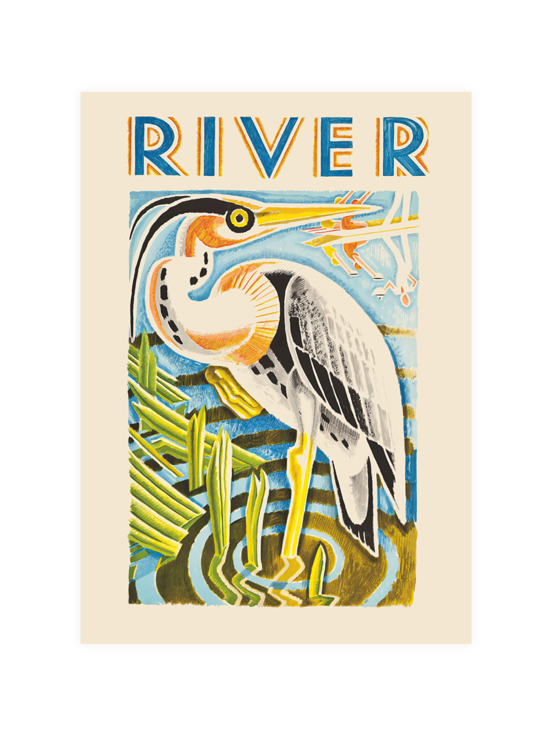 Vintage Heron Poster
