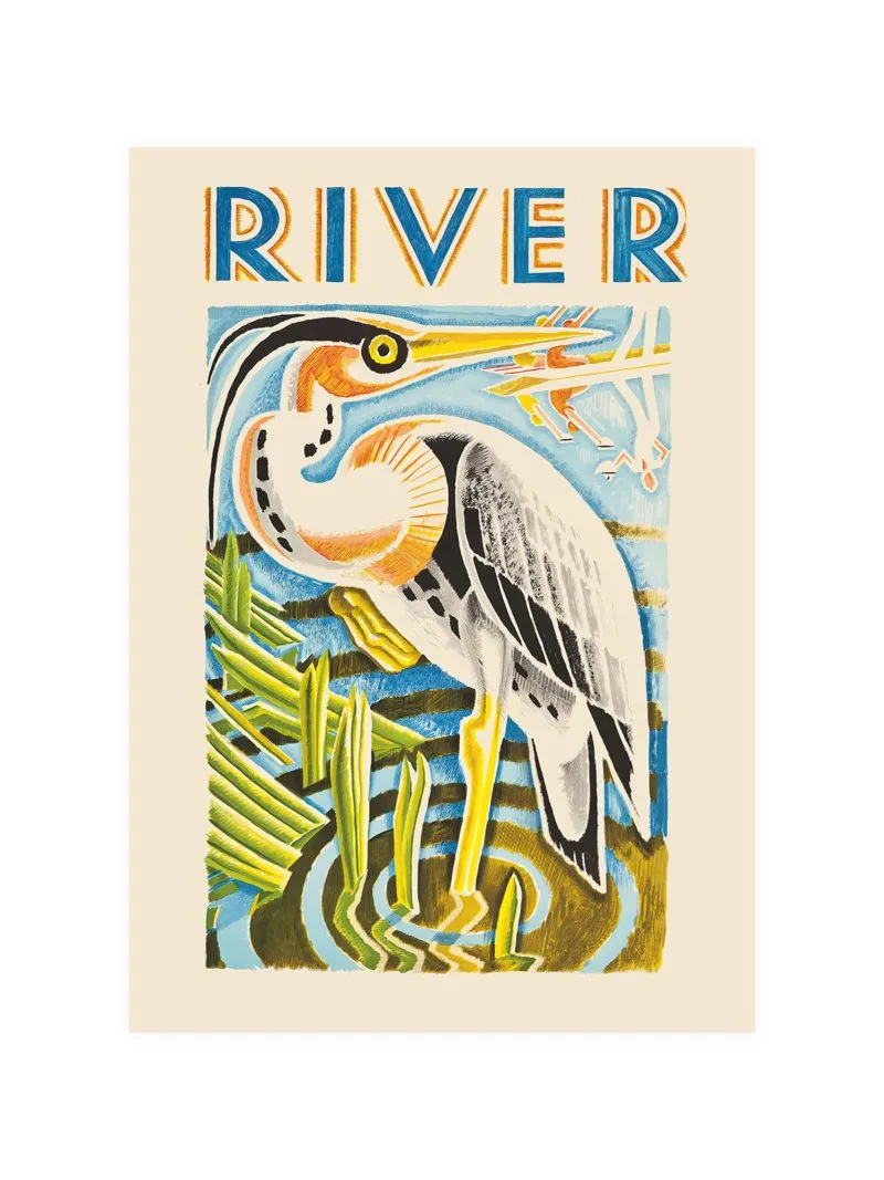 Vintage Heron Poster