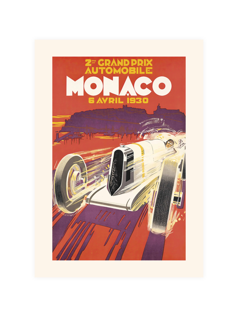 1930 Monaco Grand Prix Racing Poster