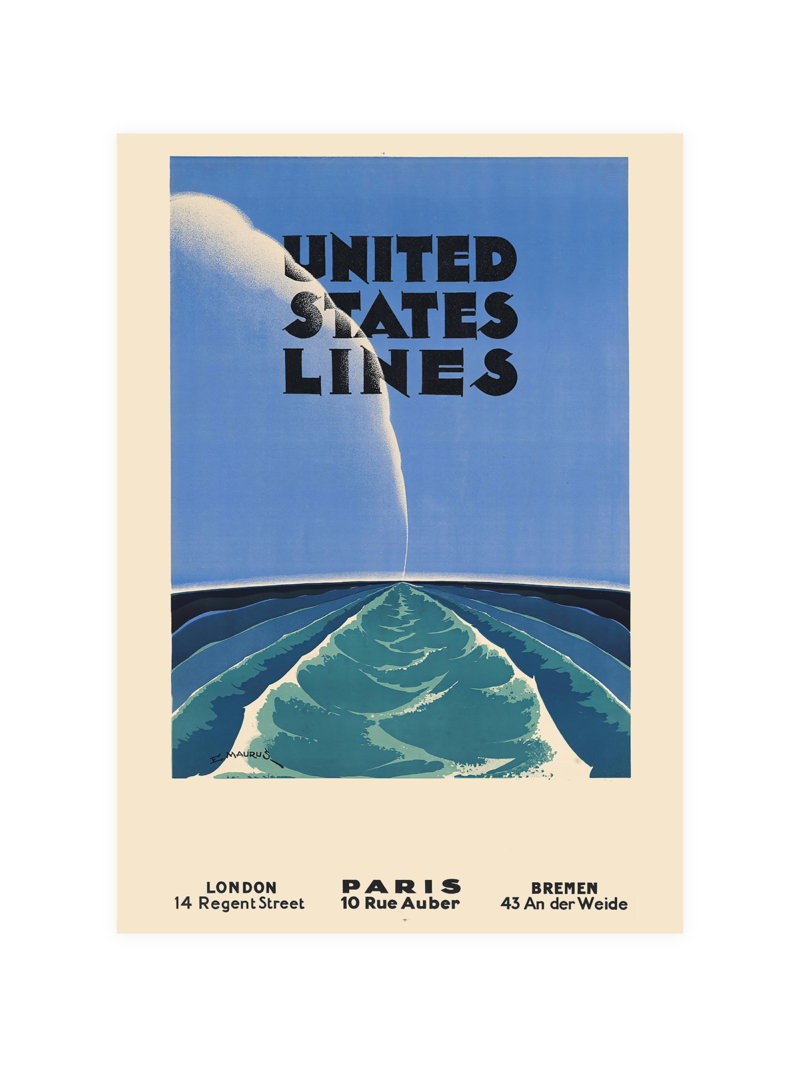 United States Lines Vintage Travel Poster