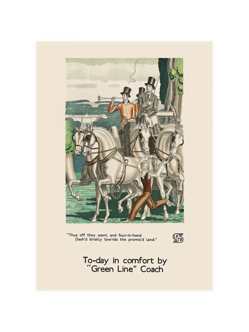 Green Line Vintage Travel Poster