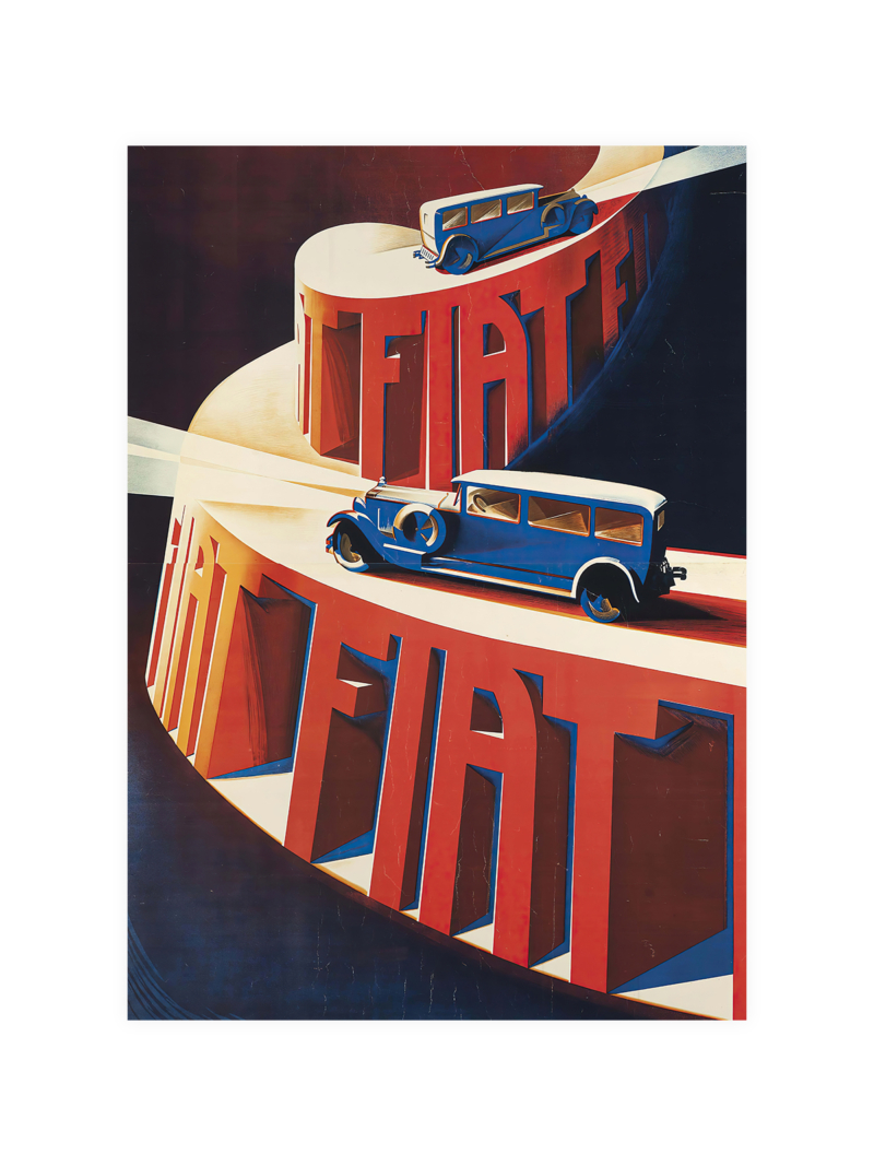Classic Fiat Automotive Poster